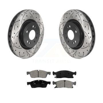 Front Drilled Slot Brake Rotor Semi-Metallic Pad Kit For Mercedes-Benz ML350 GLE350 ML250 KDS-100701