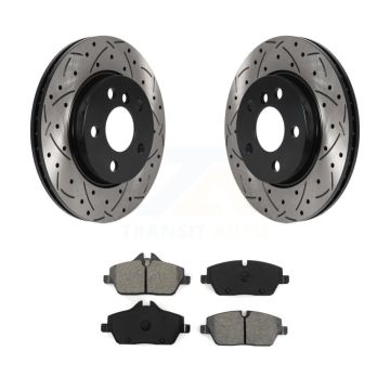 Front Coated Drilled Slotted Disc Brake Rotors And Semi-Metallic Pads Kit For Mini Cooper KDS-100704