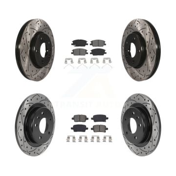 Front Rear Drill Slot Brake Rotor Semi-Metallic Pad Kit For Chevrolet Equinox GMC Terrain KDS-100707
