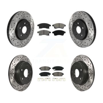 Front Rear Drill Slot Brake Rotors Semi-Metallic Pad Kit For 2013-2014 Chevrolet Sonic RS KDS-100709