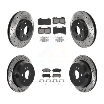 Front Rear Drill Slot Brake Rotor Semi-Metallic Pad Kit For Chevrolet Colorado GMC Canyon KDS-100710