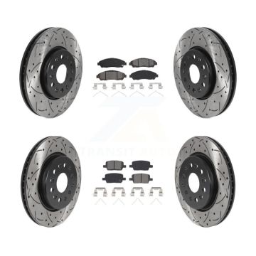 Front Rear Drill Slot Brake Rotor Semi-Metallic Pad Kit For Chevrolet Traverse GMC Acadia KDS-100711