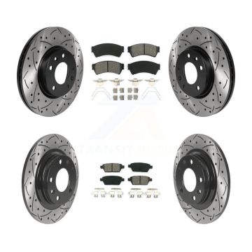 Front Rear Drilled Slot Brake Rotor Semi-Metallic Pad Kit For Ford Fusion Mazda 6 Lincoln KDS-100712