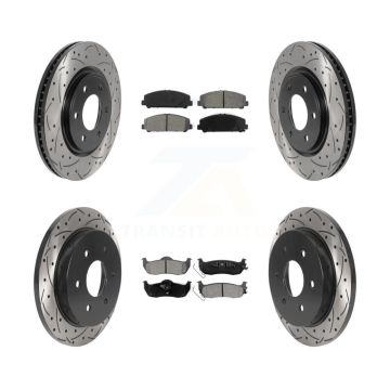 Front Rear Drill Slot Brake Rotors Semi-Metallic Pad Kit For Nissan TITAN Armada INFINITI KDS-100740