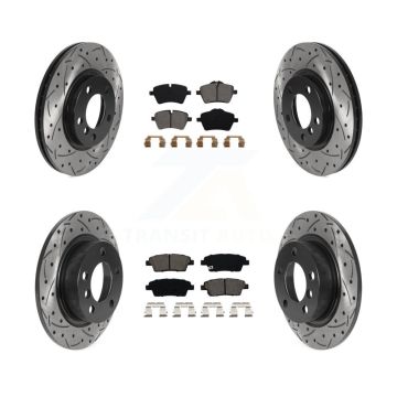 Front Rear Drilled Slot Disc Brake Rotor Semi-Metallic Pad Kit For Mini Cooper Countryman KDS-100763