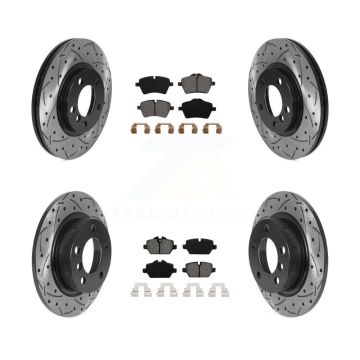 Front Rear Drilled Slot Disc Brake Rotor Semi-Metallic Pad Kit For Mini Cooper Countryman KDS-100764