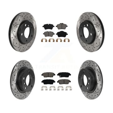 Front Rear Drilled Slot Brake Rotor Semi-Metallic Pad Kit For Mini Cooper Countryman Base KDS-100765