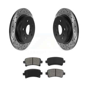 Rear Drilled Slot Disc Brake Rotor Semi-Metallic Pad Kit For Chevrolet Malibu Buick Regal KDS-100782