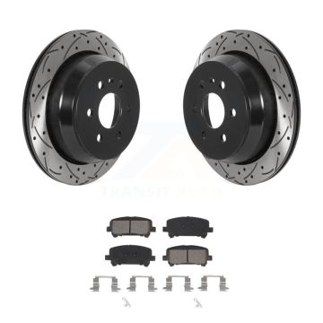 Rear Drill Slot Disc Brake Rotors Semi-Metallic Pad Kit For Chevrolet Colorado GMC Canyon KDS-100785