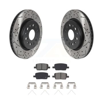 Rear Drill Slot Brake Rotor Semi-Metallic Pad Kit For Chevrolet Cadillac XT5 Traverse GMC KDS-100786