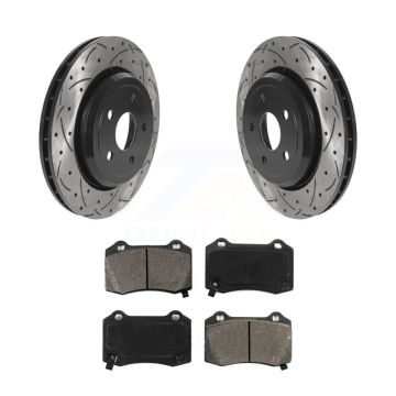 Rear Drilled Slot Brake Rotor Semi-Metallic Pad Kit For Jeep Grand Cherokee Dodge Durango KDS-100789