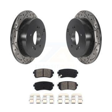 Rear Drilled Slot Brake Rotor & Semi-Metallic Pad Kit For Hyundai Tucson Kia Sportage AWD KDS-100791