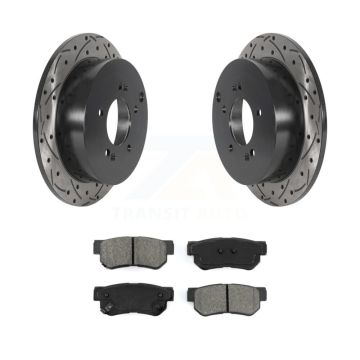 Rear Drilled Slot Brake Rotor Semi-Metallic Pad Kit For Hyundai Tucson Kia Sportage Santa KDS-100792
