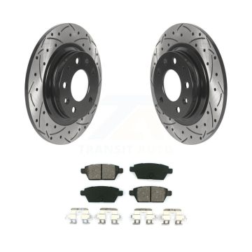 Rear Drilled Slot Brake Rotor & Semi-Metallic Pad Kit For Ford Fusion Mazda 6 Lincoln MKZ KDS-100793