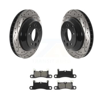 Rear Drill Slot Brake Rotors Semi-Metallic Pad Kit For Volkswagen Touareg Porsche Cayenne KDS-100798