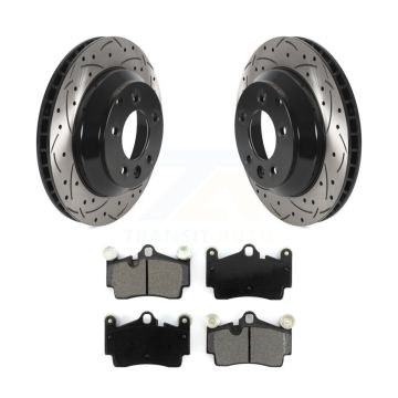 Rear Drill Slot Brake Rotors Semi-Metallic Pad Kit For Audi Q7 Porsche Cayenne Volkswagen KDS-100799