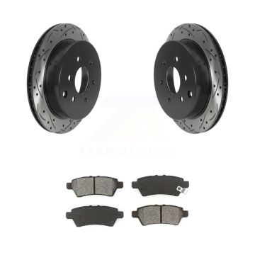 Rear Coated Drill Slot Disc Brake Rotor Semi-Metallic Pad Kit For 2006-2007 Nissan Xterra KDS-100801