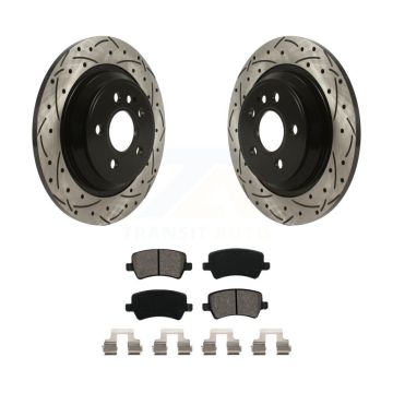 Rear Drilled Slot Brake Rotors Semi-Metallic Pad Kit For Volvo XC70 S60 V60 S80 Cross V70 KDS-100807