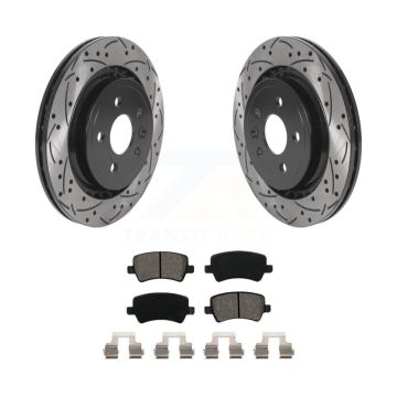 Rear Drilled Slot Disc Brake Rotor & Semi-Metallic Pad Kit For Volvo XC70 S60 V60 S80 V70 KDS-100809