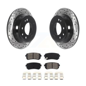 Rear Drill Slot Brake Rotor Semi-Metallic Pad Kit For Hyundai Elantra Tucson Kia Sportage KDS-100815