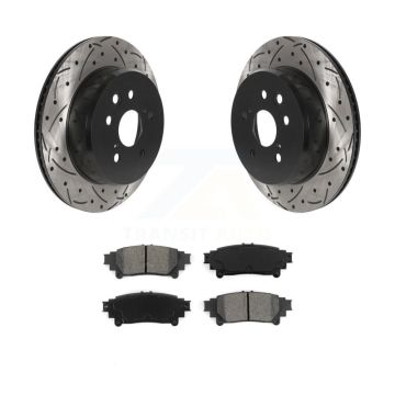 Rear Drill Slot Brake Rotor Semi-Metallic Pad Kit For Lexus IS300 IS350 GS350 RC350 RC300 KDS-100819