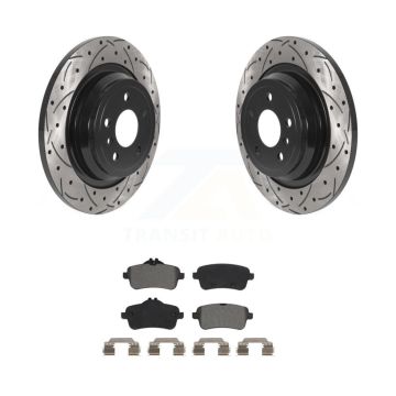 Rear Drilled Slot Brake Rotors Semi-Metallic Pad Kit For Mercedes-Benz ML350 GLE350 ML250 KDS-100820