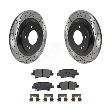 Rear Drill Slot Brake Rotors Semi-Metallic Pad Kit For Hyundai Kia Sonata Elantra GT Soul KDS-100824