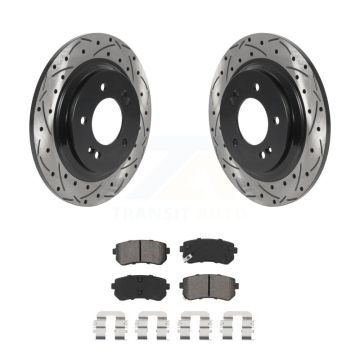Rear Drill Slot Disc Brake Rotors Semi-Metallic Pad Kit For 2016 Kia Optima LX/EX/LX 1.6T KDS-100825