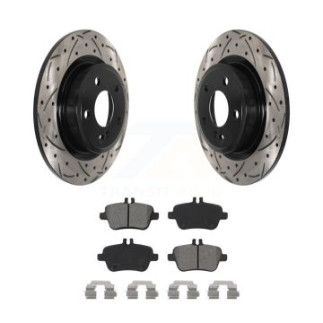 Rear Drill Slot Brake Rotors Semi-Metallic Pad Kit For Mercedes-Benz GLA250 CLA250 B250 B KDS-100826