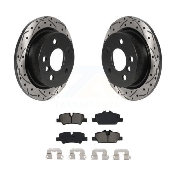 Rear Coated Drilled Slotted Disc Brake Rotors And Semi-Metallic Pads Kit For Mini Cooper KDS-100829
