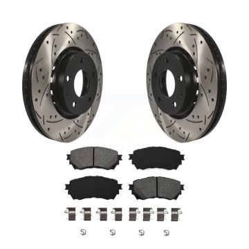 Front Drill Slot Brake Rotors Semi-Metallic Pad Kit For 19-21 Mazda 6 Naturally Aspirated KDS-100842