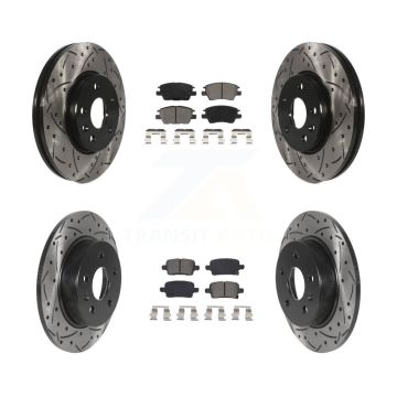 Front Rear Drill Slot Brake Rotors Semi-Metallic Pad Kit For Chevrolet Cruze Bolt EV Volt KDS-100846
