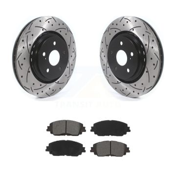 Front Drill Slot Brake Rotors Semi-Metallic Pad Kit For Toyota Camry XSE With TRD Package KDS-100868