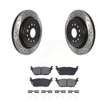 Rear Coated Drilled Slotted Disc Brake Rotors And Semi-Metallic Pads Kit For Ram 1500 KDS-100887