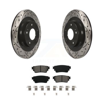 Rear Drill Slot Brake Rotors Semi-Metallic Pad Kit For Mitsubishi Outlander Eclipse Cross KDS-100888
