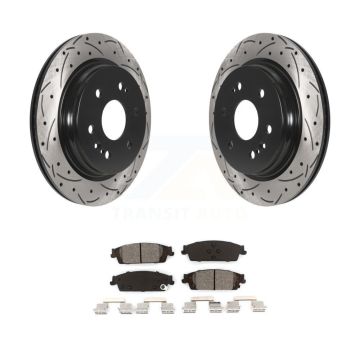 Rear Drilled Slot Brake Rotor & Semi-Metallic Pad Kit For Chevrolet Silverado 1500 LD GMC KDS-100898