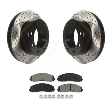 Front Drilled Slot Brake Rotor & Semi-Metallic Pad Kit For 2013 Ford F-250 Super Duty 4WD KDS-100899