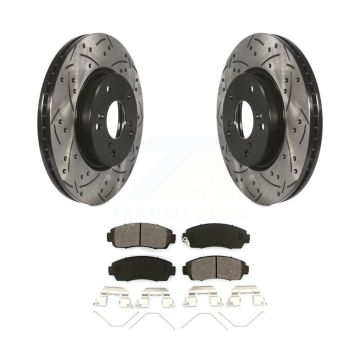 Front Coated Drilled Slotted Disc Brake Rotors And Semi-Metallic Pads Kit For Honda CR-V KDS-100902