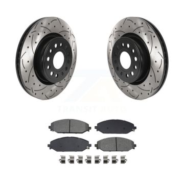 Front Coated Drilled Slotted Disc Brake Rotors And Semi-Metallic Pads Kit For Ram 1500 KDS-100906