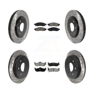 Front Rear Drill Slot Brake Rotors Semi-Metallic Pad Kit For 2007 Nissan TITAN From 04 07 KDS-100912