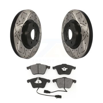 Front Coated Drilled Slotted Disc Brake Rotors And Semi-Metallic Pads Kit For Volvo S40 KDS-100914