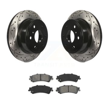 Rear Coated Drill Slot Disc Brake Rotor Semi-Metallic Pad Kit For GMC Sierra 1500 Classic KDS-100916