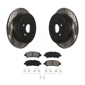 Rear Coated Drilled Slotted Disc Brake Rotors Semi-Metallic Pad Kit For Toyota Highlander KDS-100935