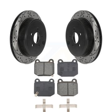 Rear Coated Drilled Slot Disc Brake Rotors Semi-Metallic Pad Kit For Subaru BRZ Toyota 86 KDS-100946