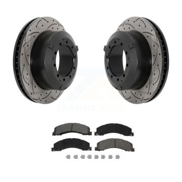 Rear Drill Slot Brake Rotors Semi-Metallic Pad Kit For Ram Dodge Sterling Truck 4500 5500 KDS-100952