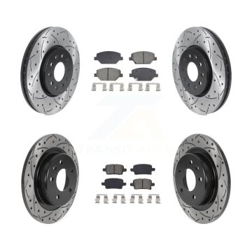 Front Rear Drill Slot Brake Rotor Semi-Metallic Pad Kit For Chevrolet Equinox GMC Terrain KDS-100974