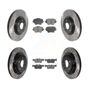 Front Rear Drilled Slot Brake Rotors Semi-Metallic Pad Kit For BMW X1 X2 Mini Cooper 228i KDS-100976