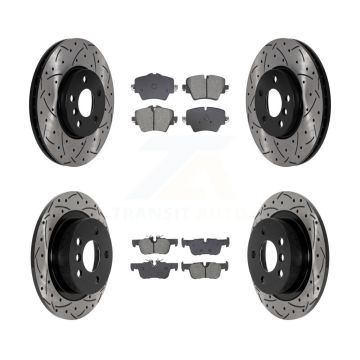 Front Rear Drilled Slot Disc Brake Rotor Semi-Metallic Pad Kit For Mini Cooper Countryman KDS-100977