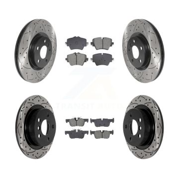 Front Rear Drilled Slot Disc Brake Rotor Semi-Metallic Pad Kit For Mini Cooper Countryman KDS-100979
