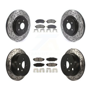 Front Rear Drill Slot Disc Brake Rotor Semi-Metallic Pad Kit For Subaru Crosstrek Impreza KDS-100980
